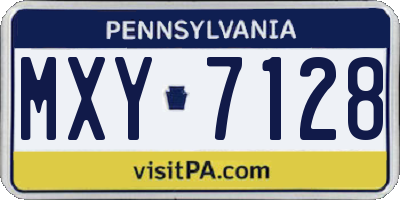 PA license plate MXY7128