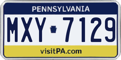PA license plate MXY7129