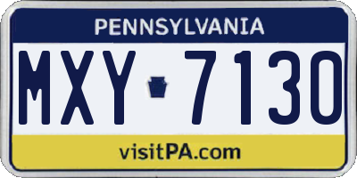 PA license plate MXY7130