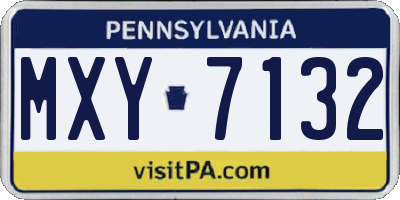 PA license plate MXY7132