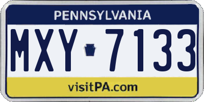 PA license plate MXY7133