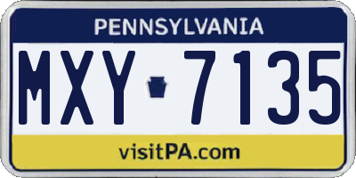 PA license plate MXY7135