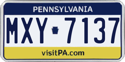 PA license plate MXY7137