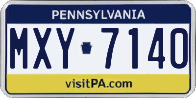 PA license plate MXY7140