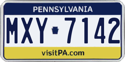 PA license plate MXY7142