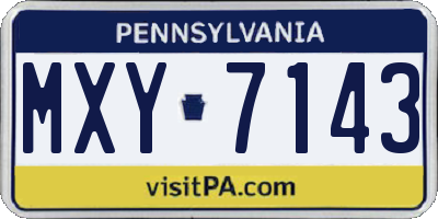 PA license plate MXY7143