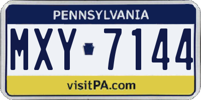 PA license plate MXY7144