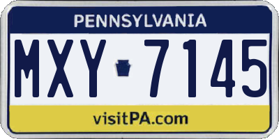 PA license plate MXY7145