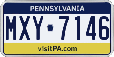 PA license plate MXY7146