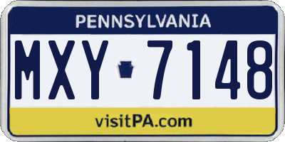 PA license plate MXY7148