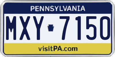 PA license plate MXY7150