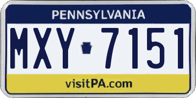 PA license plate MXY7151
