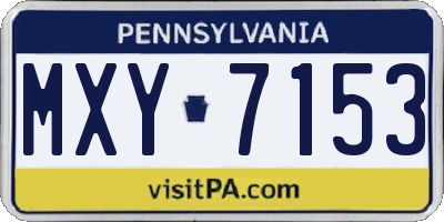 PA license plate MXY7153