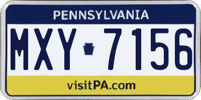PA license plate MXY7156