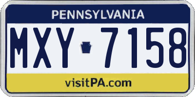 PA license plate MXY7158