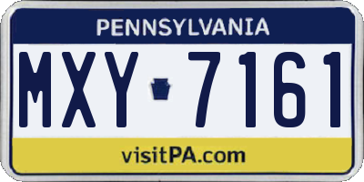 PA license plate MXY7161