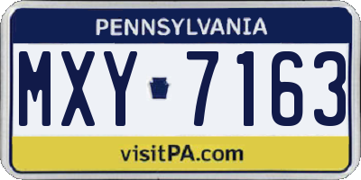 PA license plate MXY7163