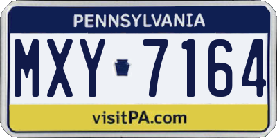 PA license plate MXY7164