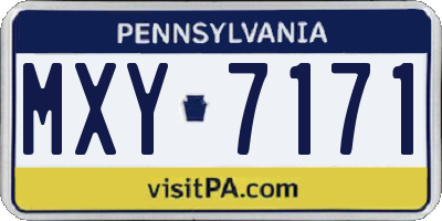 PA license plate MXY7171