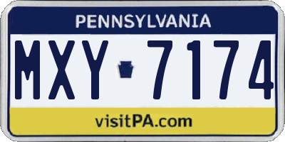 PA license plate MXY7174