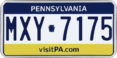 PA license plate MXY7175