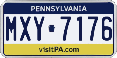 PA license plate MXY7176
