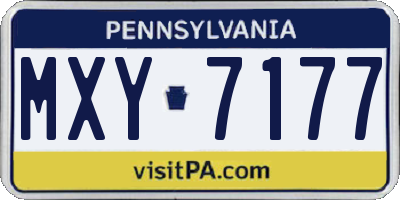PA license plate MXY7177
