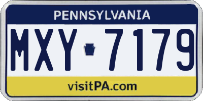 PA license plate MXY7179