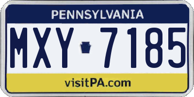 PA license plate MXY7185