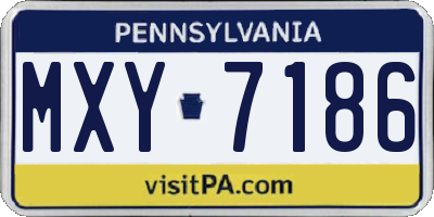 PA license plate MXY7186