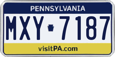 PA license plate MXY7187