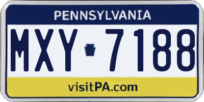 PA license plate MXY7188