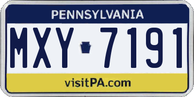 PA license plate MXY7191