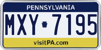 PA license plate MXY7195