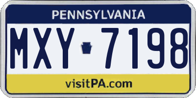 PA license plate MXY7198