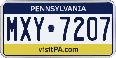PA license plate MXY7207