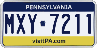 PA license plate MXY7211