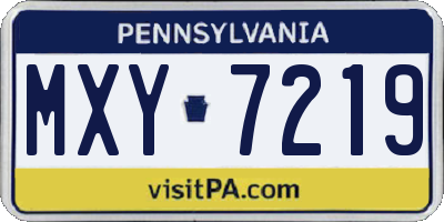 PA license plate MXY7219