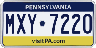 PA license plate MXY7220