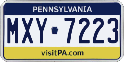 PA license plate MXY7223