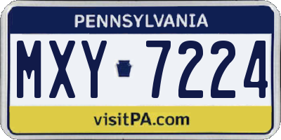 PA license plate MXY7224