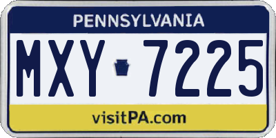 PA license plate MXY7225