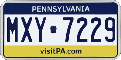 PA license plate MXY7229