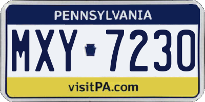 PA license plate MXY7230