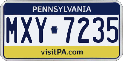 PA license plate MXY7235