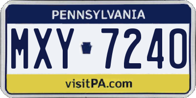 PA license plate MXY7240