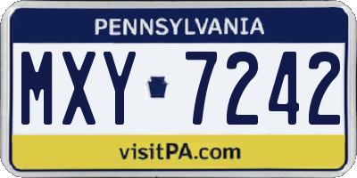 PA license plate MXY7242