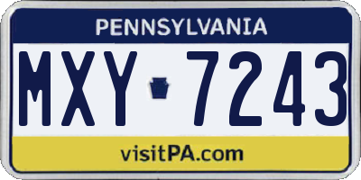 PA license plate MXY7243