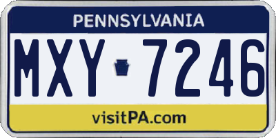 PA license plate MXY7246