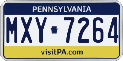 PA license plate MXY7264